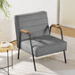 Sottqehome Grey Velvet Accent Chair, Modern Mid-Century Upholstered Armchair with Metal Legs, Perfect for Living Room and Bedroom