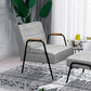 Sottqehome Grey Velvet Accent Chair, Modern Mid-Century Upholstered Armchair with Metal Legs, Perfect for Living Room and Bedroom