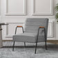 Sottqehome Grey Velvet Accent Chair, Modern Mid-Century Upholstered Armchair with Metal Legs, Perfect for Living Room and Bedroom