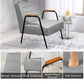 Sottqehome Grey Velvet Accent Chair, Modern Mid-Century Upholstered Armchair with Metal Legs, Perfect for Living Room and Bedroom