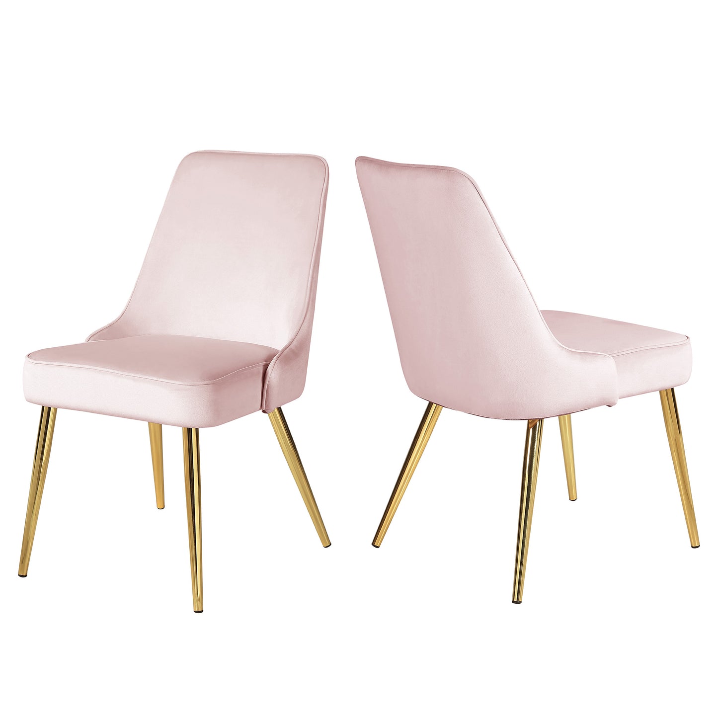 KirKasa Upholstered Dining Chairs Sets of 2 Mid-Century Modern Desk Comfy Side Chair with Gold Legs for Kitchen Living Room