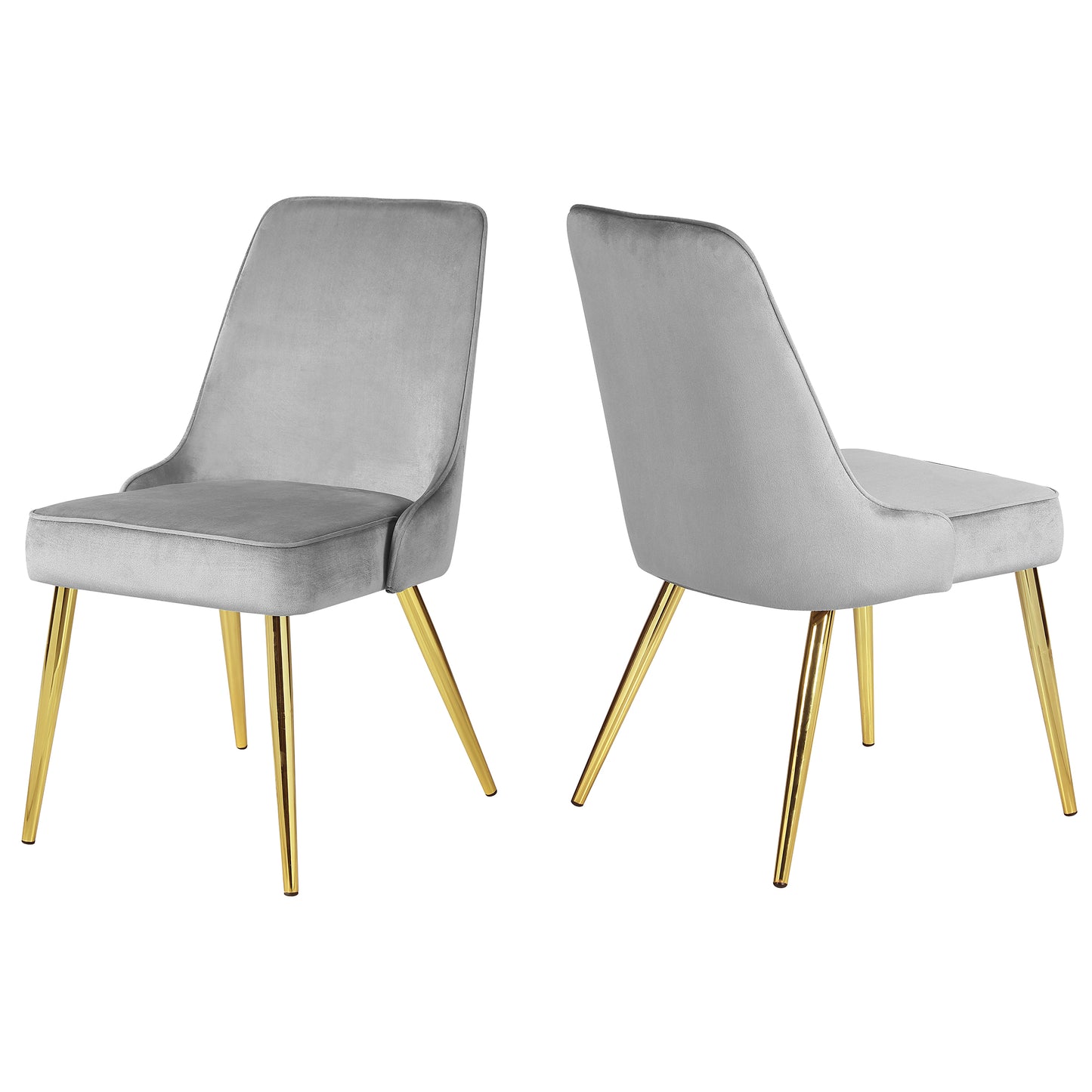 KirKasa Upholstered Dining Chairs Sets of 2 Mid-Century Modern Desk Comfy Side Chair with Gold Legs for Kitchen Living Room