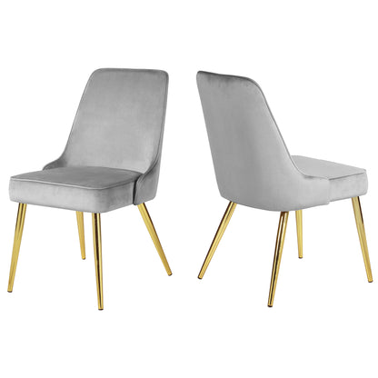 KirKasa Upholstered Dining Chairs Sets of 2 Mid-Century Modern Desk Comfy Side Chair with Gold Legs for Kitchen Living Room