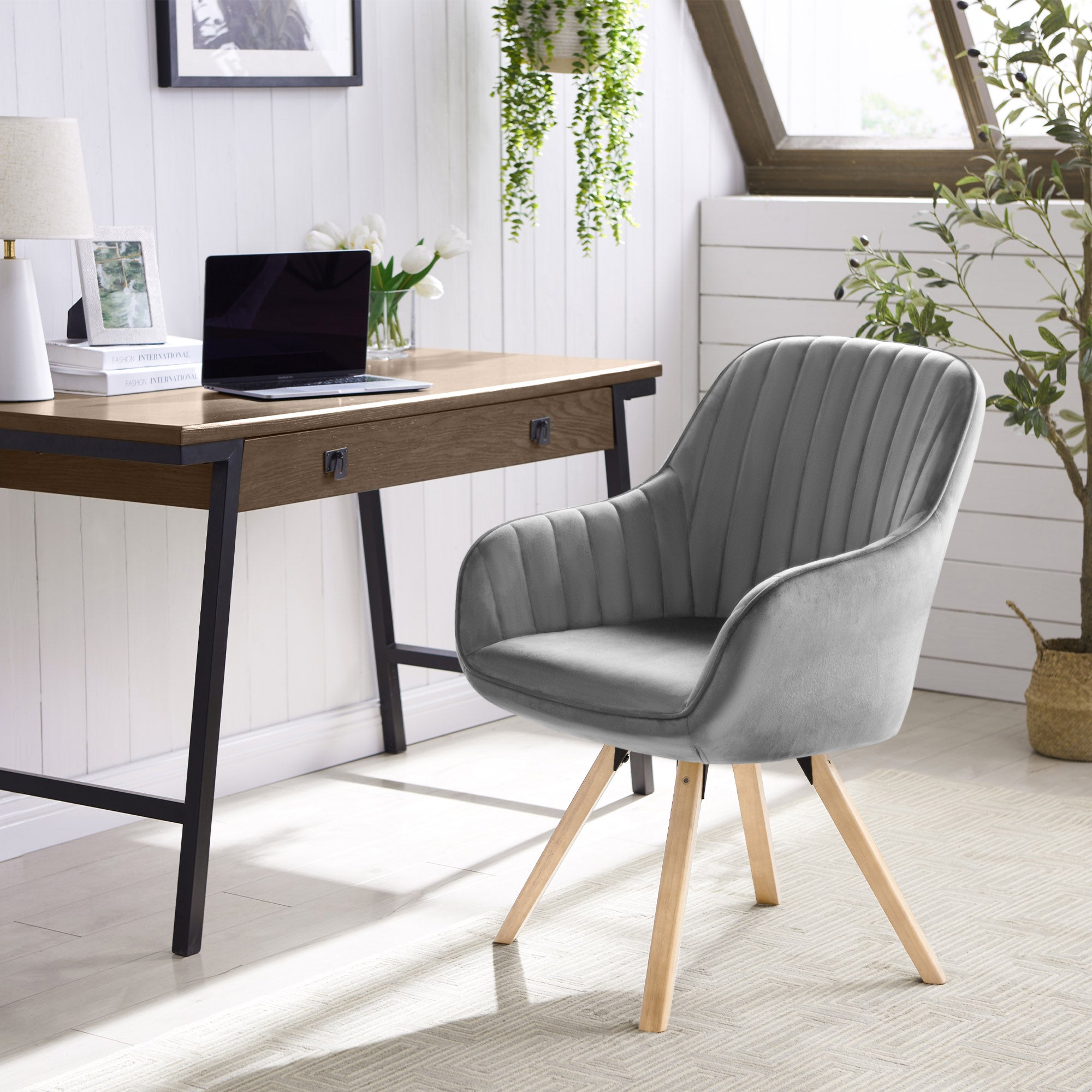 Wood leg desk outlet chair