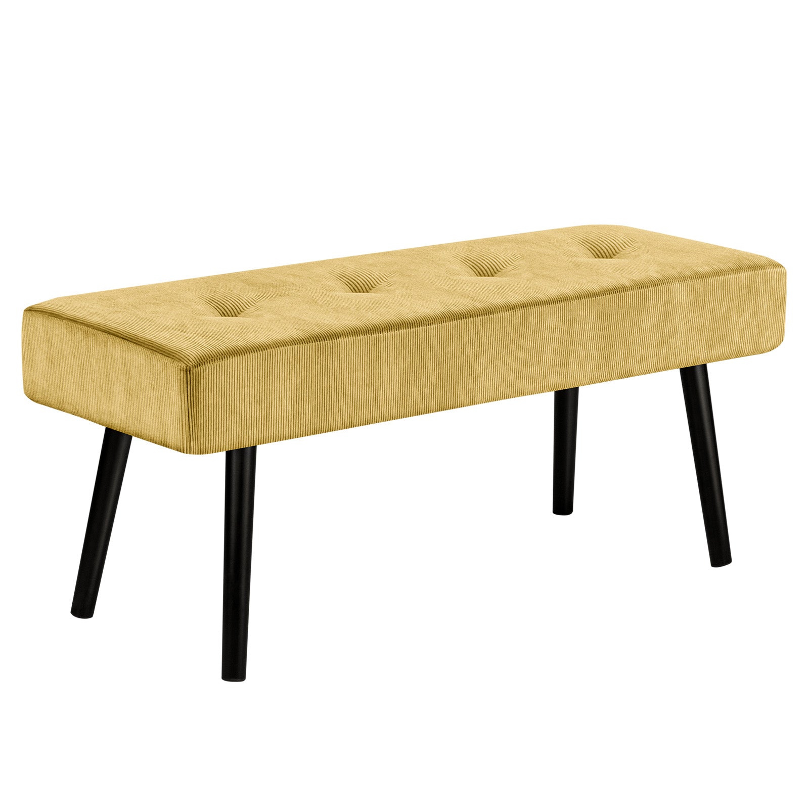 KirKasa Entryway Bench Yellow Bench for Bedroom Modern Ottoman End