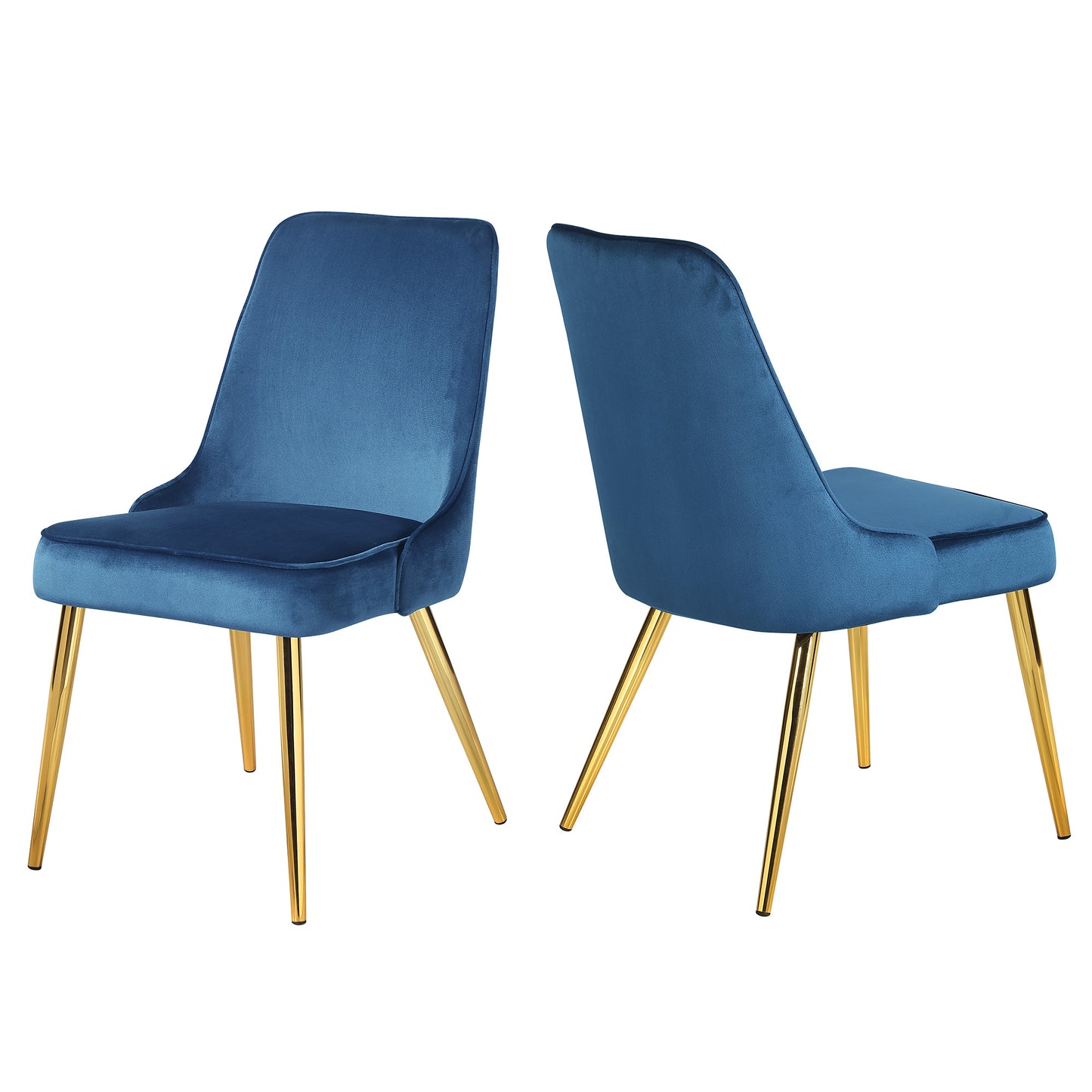 KirKasa Upholstered Dining Chairs Sets of 2 Mid-Century Modern Desk Comfy Side Chair with Gold Legs for Kitchen Living Room