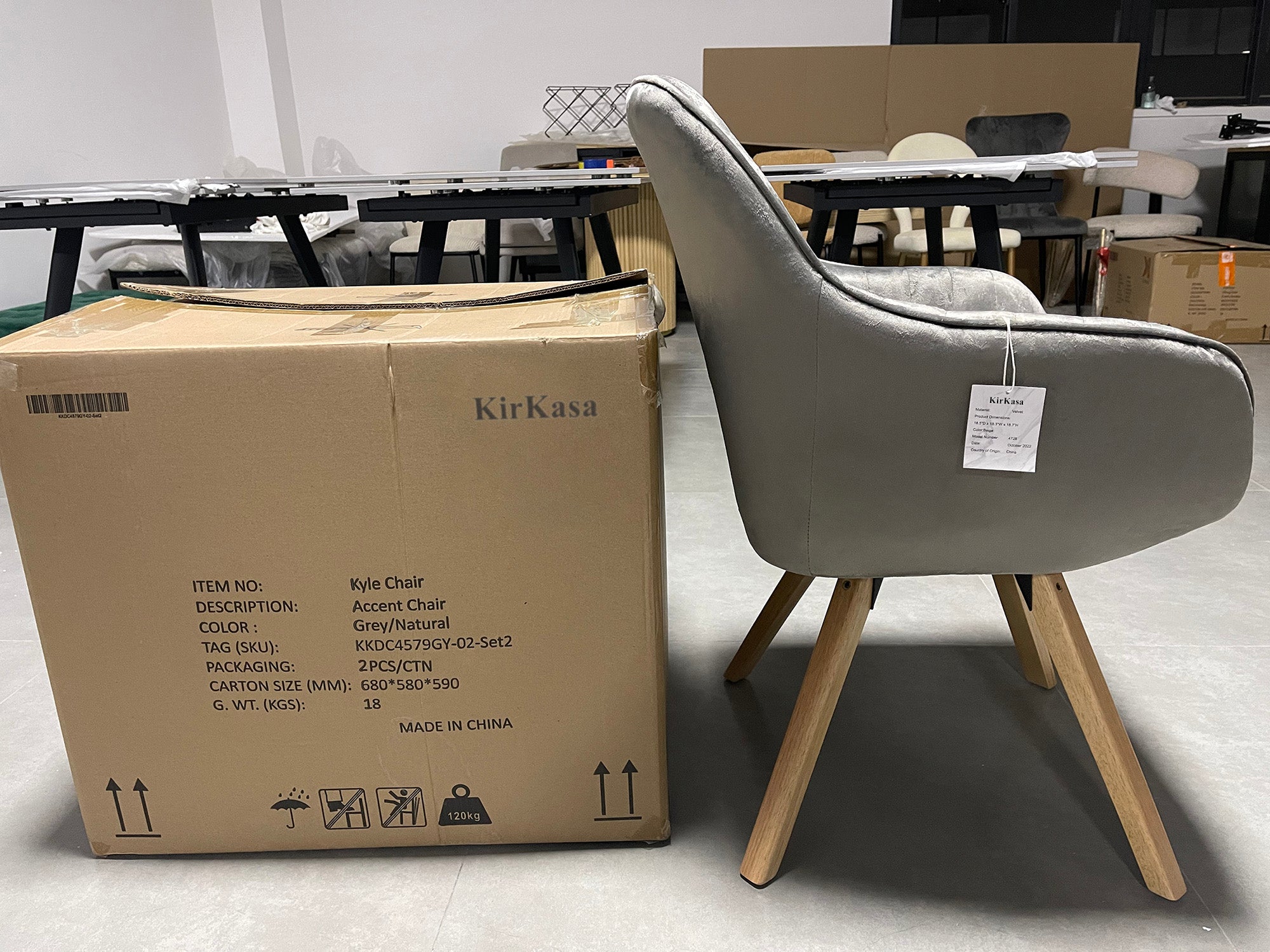 Grey office chair no wheels hot sale